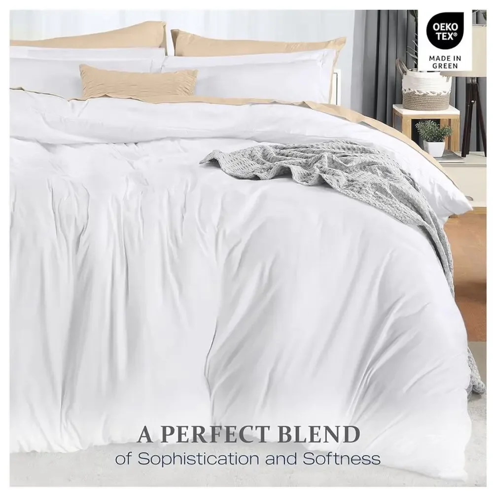 Utopia Bedding Twin Duvet Cover Set 2 Piece White Brushed Microfiber New
